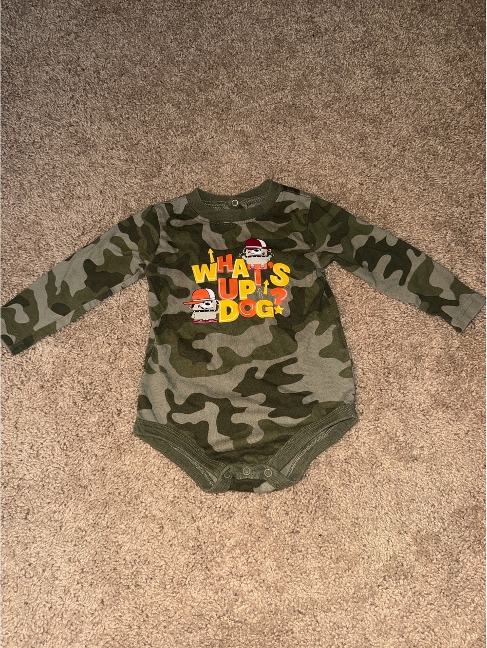 Wonderkids Baby Camouflage Long Sleeve Bodysuit 18 Months